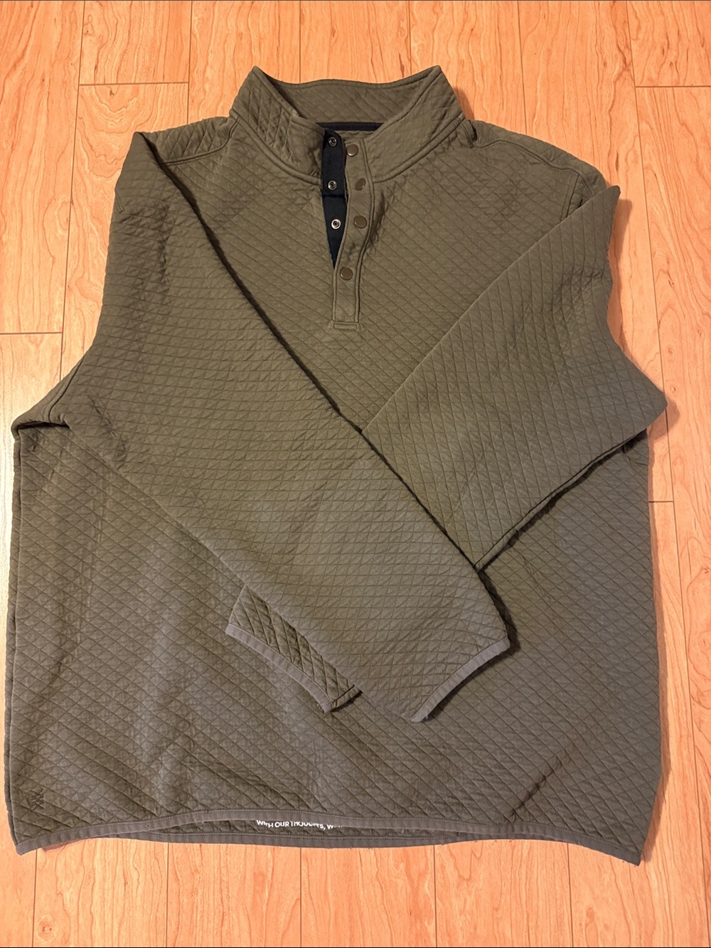 RHONE Quilted Half-Placket Zip-Up Sweater Jacket - Olive Green